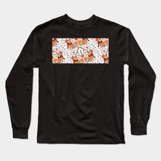 Christmas Fox Pattern Design Long Sleeve T-Shirt